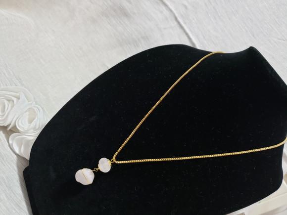 Colar com Pedra Natural Quartzo Rosa