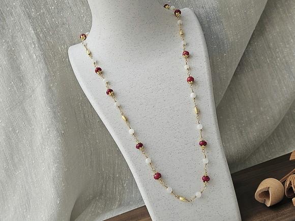 Colar com Pedras Jade e Pedras da Lua