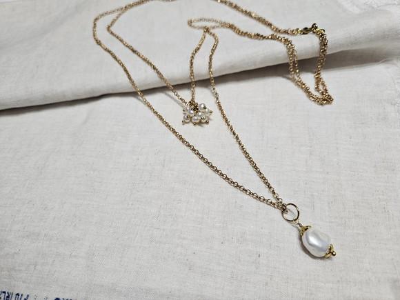 Colar de Correntes com Pérolas Naturais