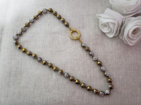 Colar de Cristal Fusion Ice e Dourado