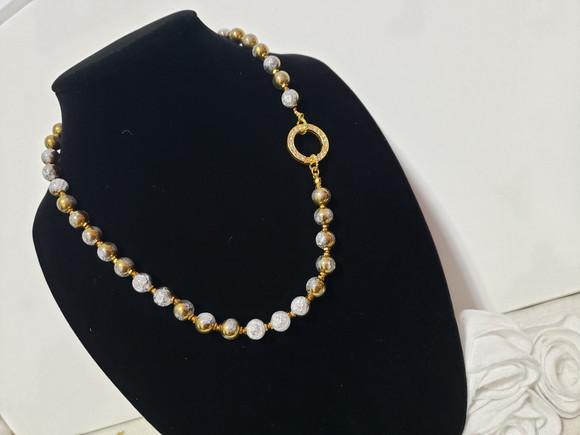 Colar de Cristal Fusion Ice e Dourado