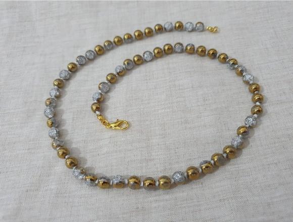 Colar de Cristal Fusion Ice e Dourado I