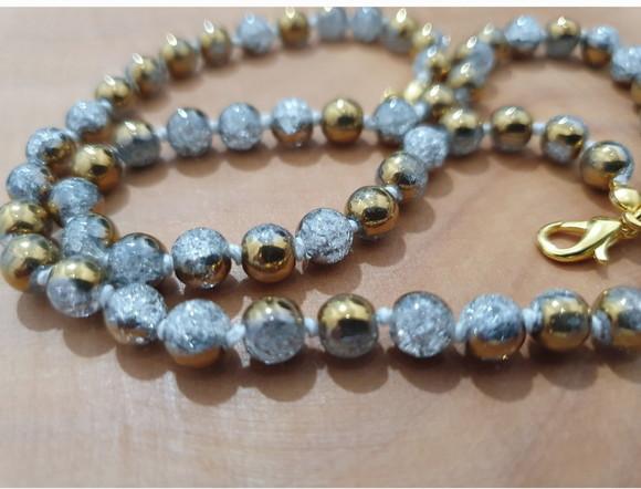 Colar de Cristal Fusion Ice e Dourado I