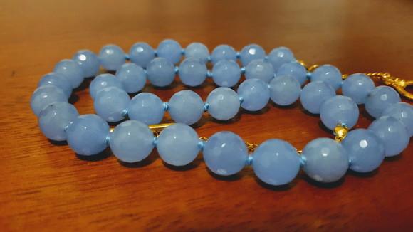 Colar de Jade Azul Sky