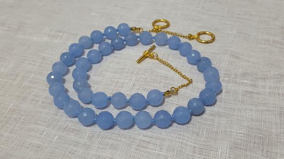 Colar de Jade Azul Sky