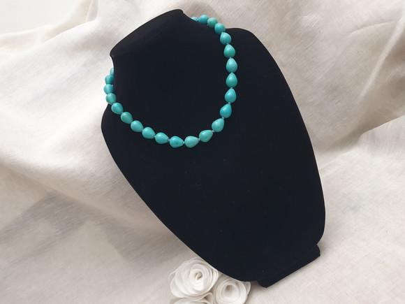 Colar De Pedra Howlita Azul Turquesa