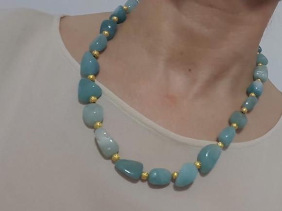 Colar de Pedra Natural Amazonita