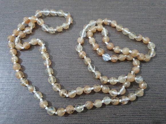 Colar de Pedra Natural Citrino 80cm