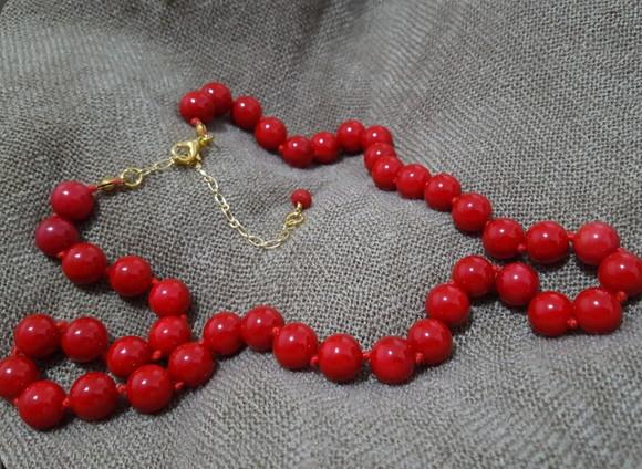 Colar de Pedra Natural Coral de 7.0mm