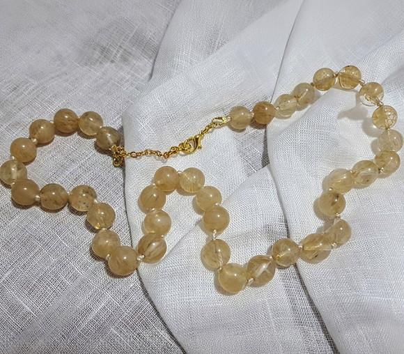 Colar de Pedra Natural Quartzo Rutilado