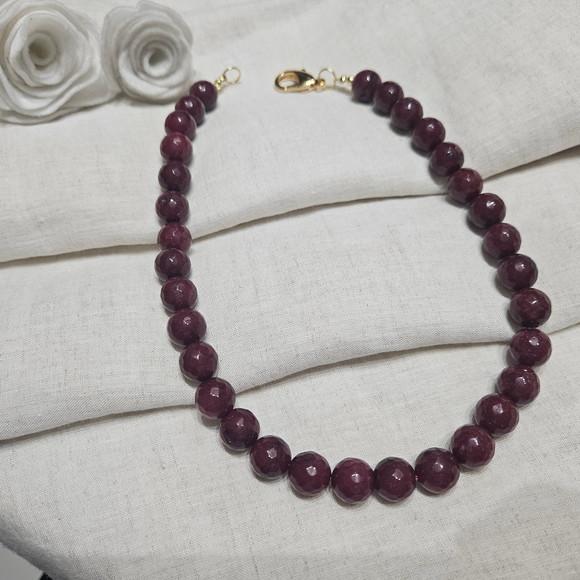 Colar de Pedras Naturais Jade Rubi