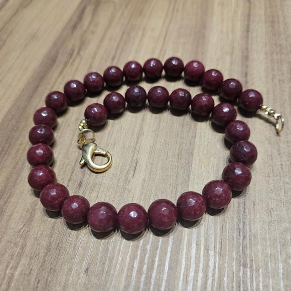 Colar de Pedras Naturais Jade Rubi