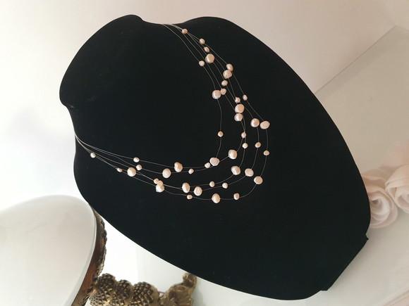 Colar de Pérolas Naturais Off White