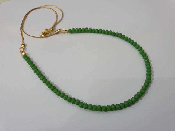 Colar Dourado Banhado com Cristal Verde Esmeralda