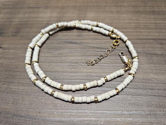 Colar Dourado Banhado com Pedra Natural Rodocrosita Bruta