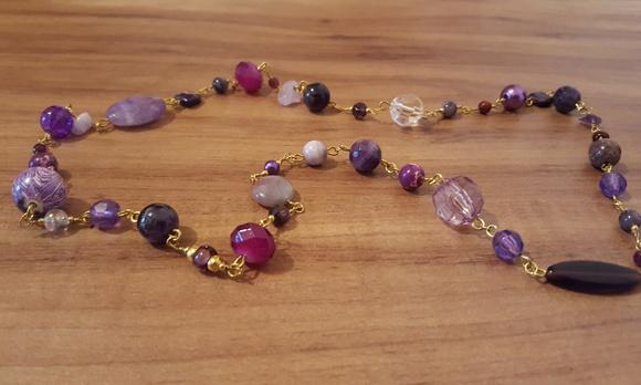 Colar Dourado Multicolorido Il