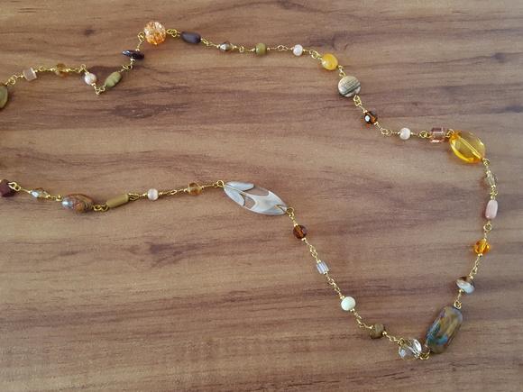 Colar Dourado Multicolorido Il