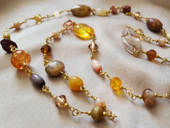 Colar Dourado Multicolorido Il
