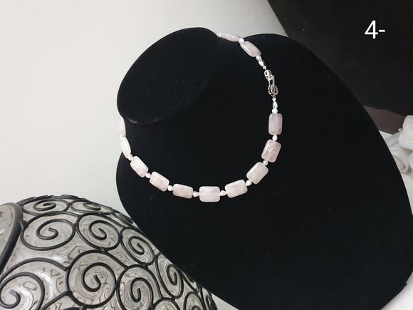 Colar Quatro em Um de Pérolas Naturais e Quartzo Rosa