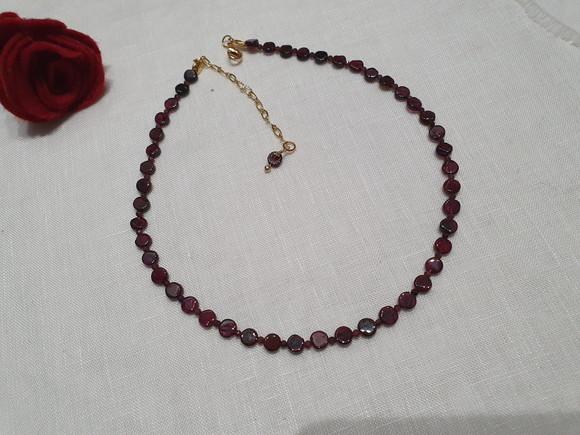 Conjunto de Colar e Pulseira de Pedras Naturais Granada