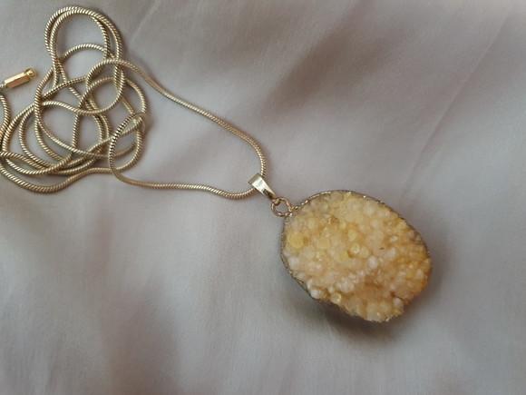 Corrente Com Drusa Natural Amarela