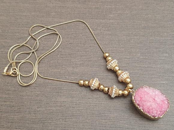 Corrente com Drusa Rosa
