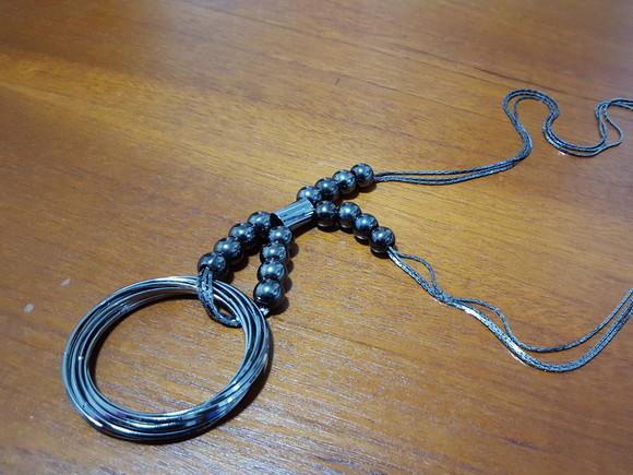 Corrente Grafite com Pingente de Aros