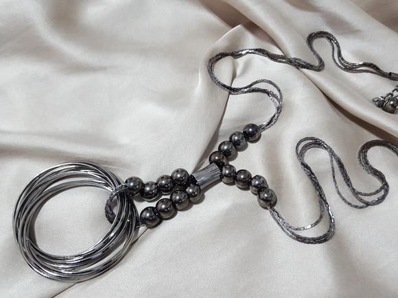 Corrente Grafite com Pingente de Aros