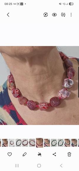 Maxi Colar Chocker de Pedras Naturais Ágata