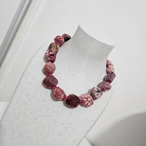 Maxi Colar Chocker de Pedras Naturais Ágata