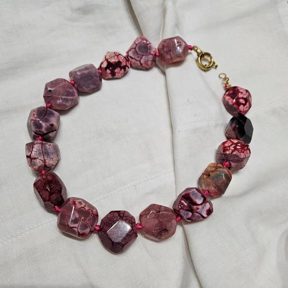Maxi Colar Chocker de Pedras Naturais Ágata