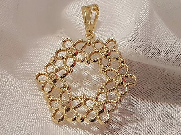 Pingente Banhado Dourado com Mini Zircônias