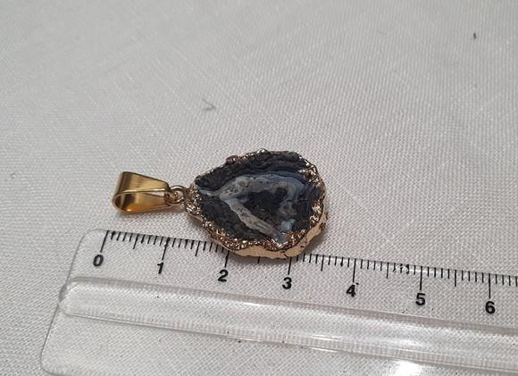 Pingente de Drusa Bruta Cinza Ii