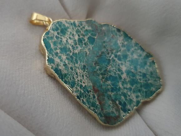 Pingente de Jasper Imperador Verde