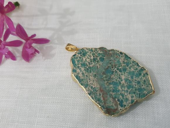 Pingente de Jasper Imperador Verde