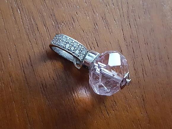 Pingente de Prata e Cristal Rose de France