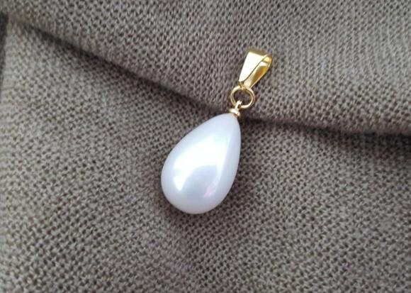 Pingente Gota De Pérola Shell