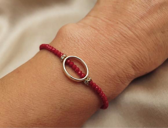 Pulseira Banhada com Cristais Rubi