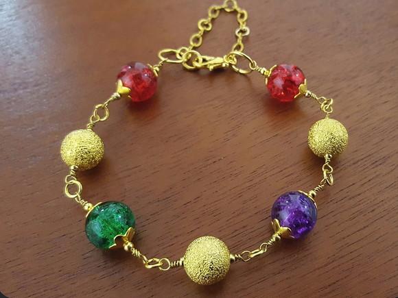 Pulseira Banhada com Cristal Fusion Colorido