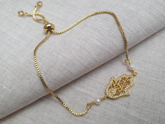 Pulseira Banhada com Mandala de Cristais