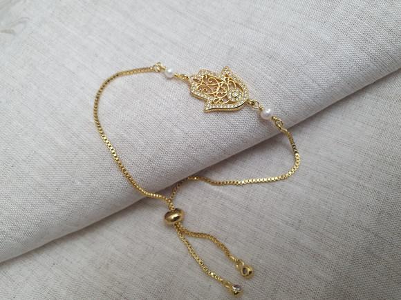 Pulseira Banhada com Mandala de Cristais