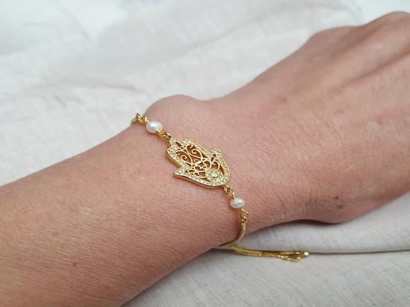 Pulseira Banhada com Mandala de Cristais