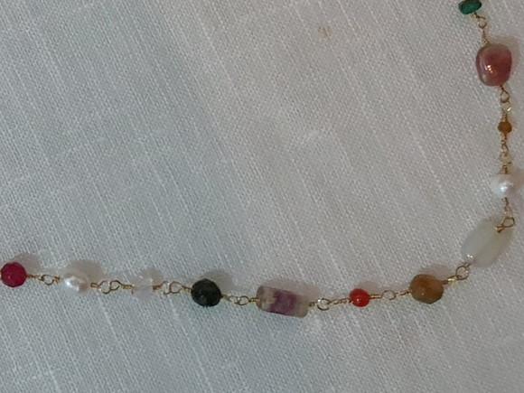 Pulseira Banhada Com Pedras Naturais