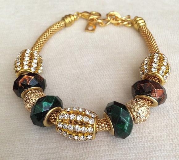 Pulseira com Charms Menta e Café