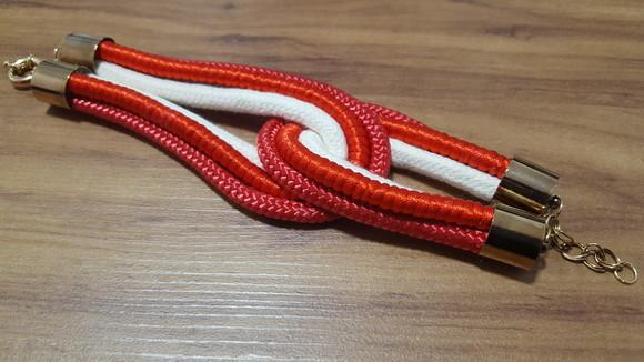 Pulseira de Corda Crú e Corda Náutica Vermelha