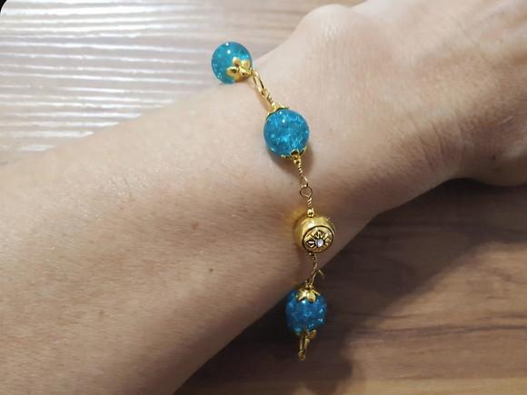 Pulseira de Cristal Fusion Azul Céu
