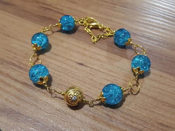 Pulseira de Cristal Fusion Azul Céu