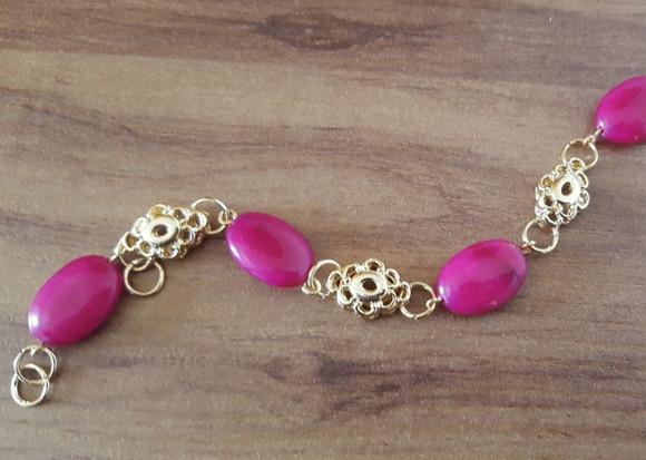 Pulseira De Pedra Natural Jade Chiclete