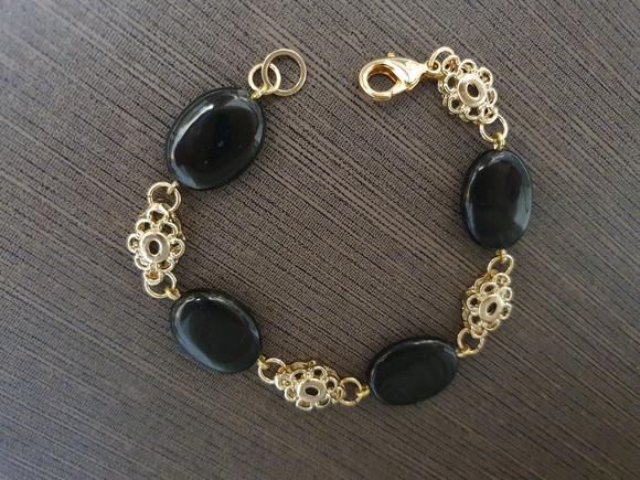 Pulseira de Pedra Natural Ônix