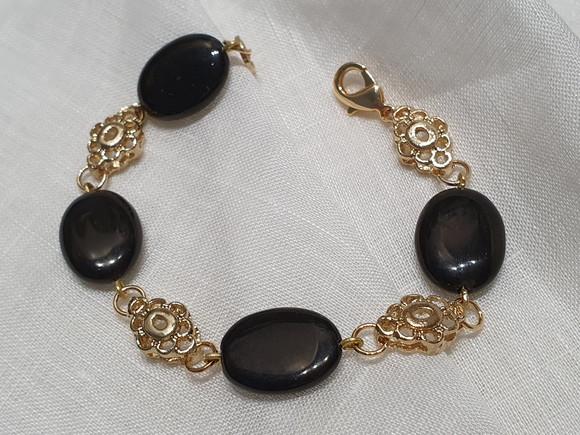 Pulseira de Pedra Natural Ônix